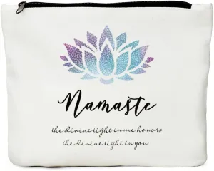 JIUWEIHU Meditation Gifts for Namaste Yoga Toiletry Bag Purse Organizer Cartoon Cosmetic Pouch Yoga Accessories Zen Makeup Bag Yoga for Beginners, Yoga Gifts for Yoga Lovers, Teachers, Instructors
