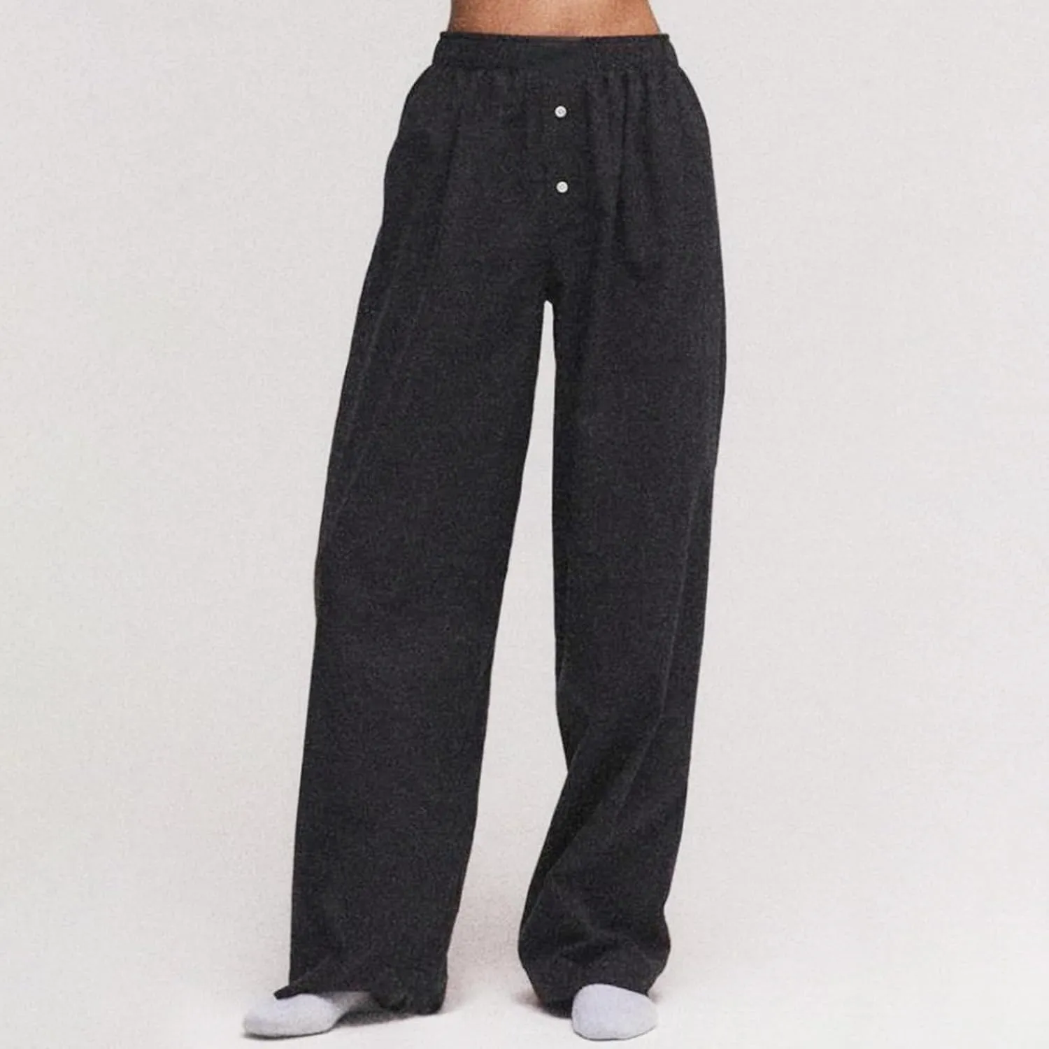 Kimydreama Women Y2k Striped Pants High Waist Drawstring Wide Leg Lounge Pants Pinstripe Pajama Pants PJ Trousers