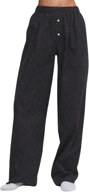 Kimydreama Women Y2k Striped Pants High Waist Drawstring Wide Leg Lounge Pants Pinstripe Pajama Pants PJ Trousers