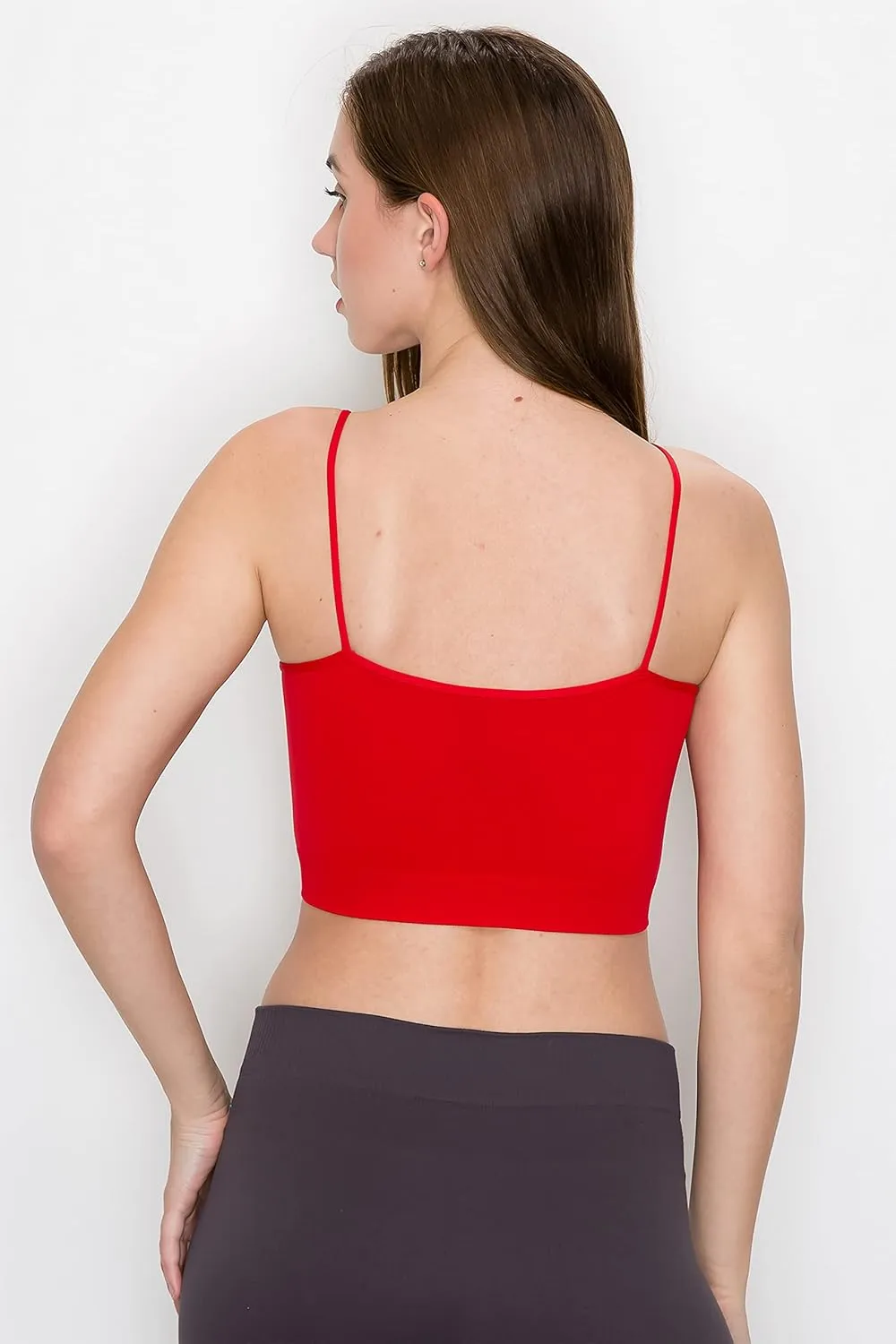 Kurve Womens Crop Tank Top - Seamless Non-Padded Cami Bra Bandeau Yoga Workout UV Protective Fabric UPF 50  Made in USA