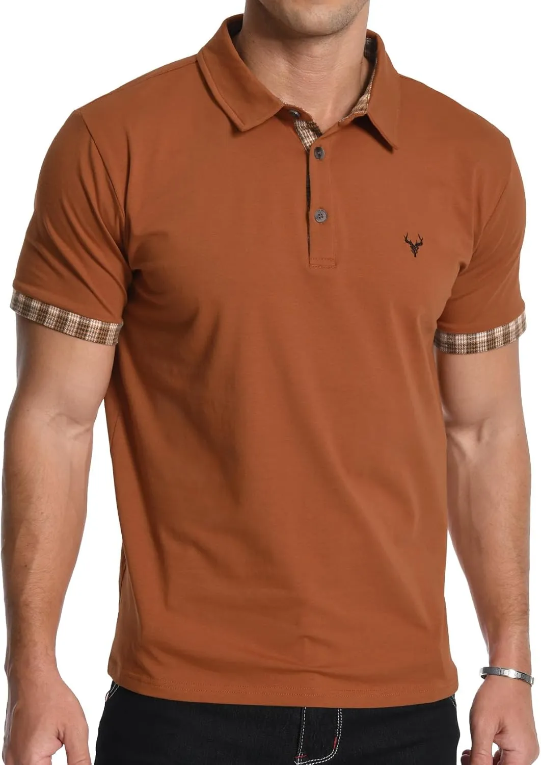 KUYIGO Men's Short Sleeve Polo Shirts Casual Business Regular Tops Fashion Button Cotton Shirt 2025
