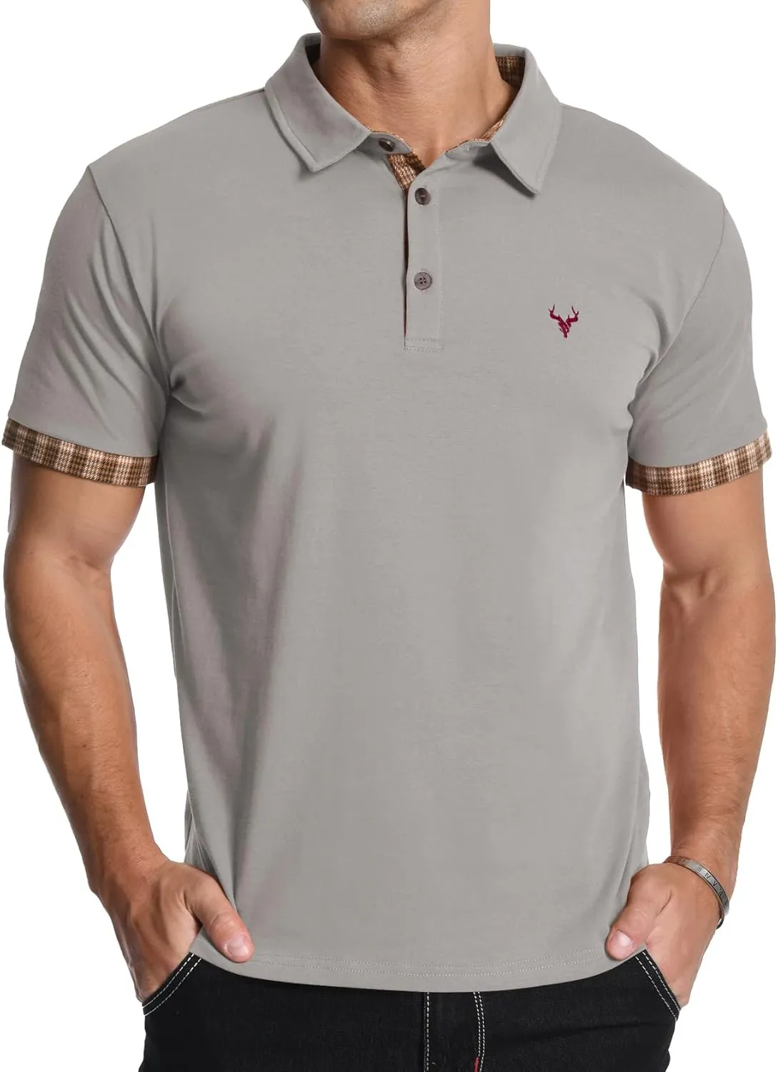 KUYIGO Men's Short Sleeve Polo Shirts Casual Business Regular Tops Fashion Button Cotton Shirt 2025