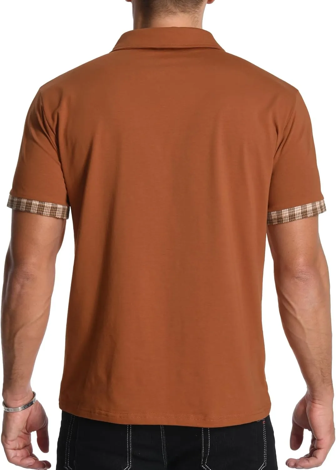 KUYIGO Men's Short Sleeve Polo Shirts Casual Business Regular Tops Fashion Button Cotton Shirt 2025