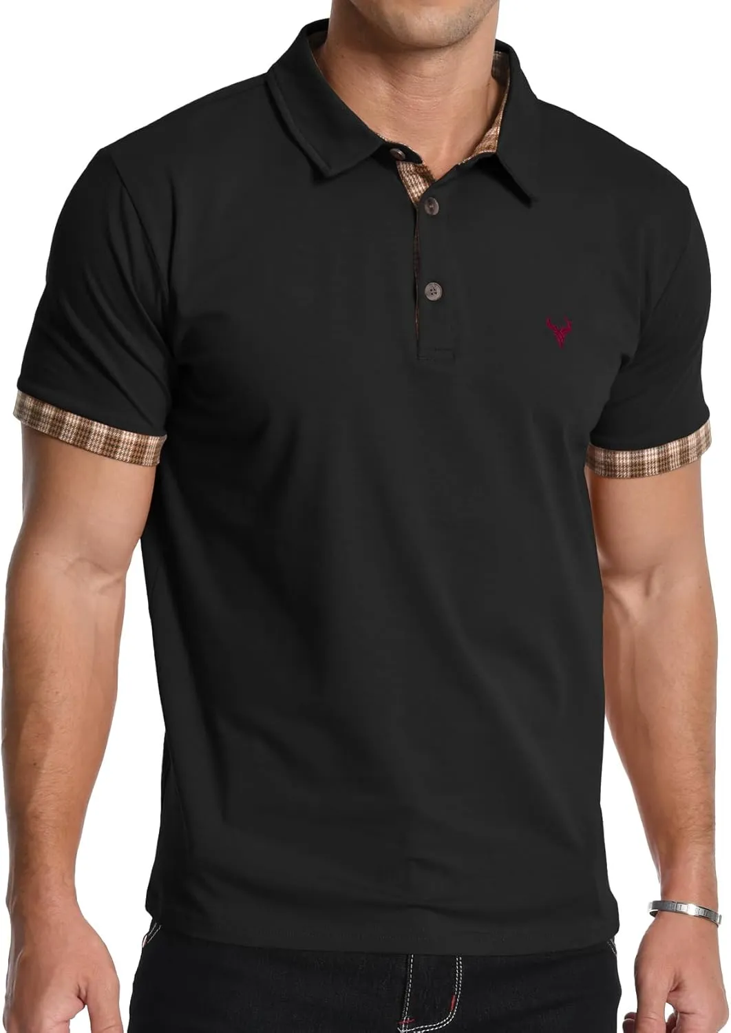 KUYIGO Men's Short Sleeve Polo Shirts Casual Business Regular Tops Fashion Button Cotton Shirt 2025