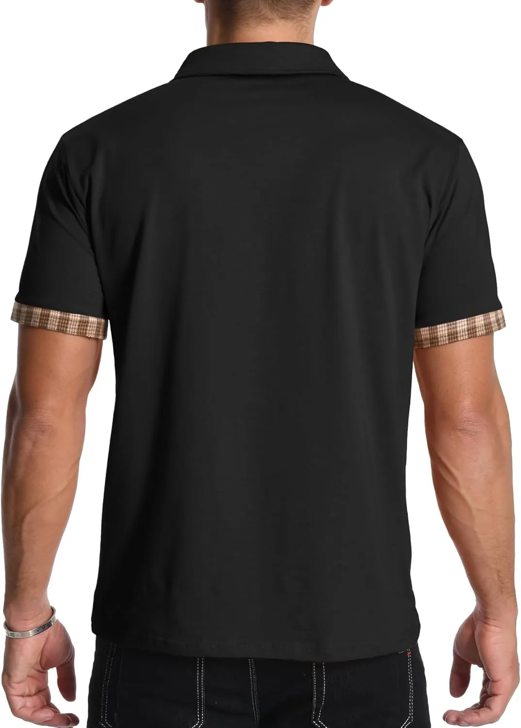 KUYIGO Men's Short Sleeve Polo Shirts Casual Business Regular Tops Fashion Button Cotton Shirt 2025