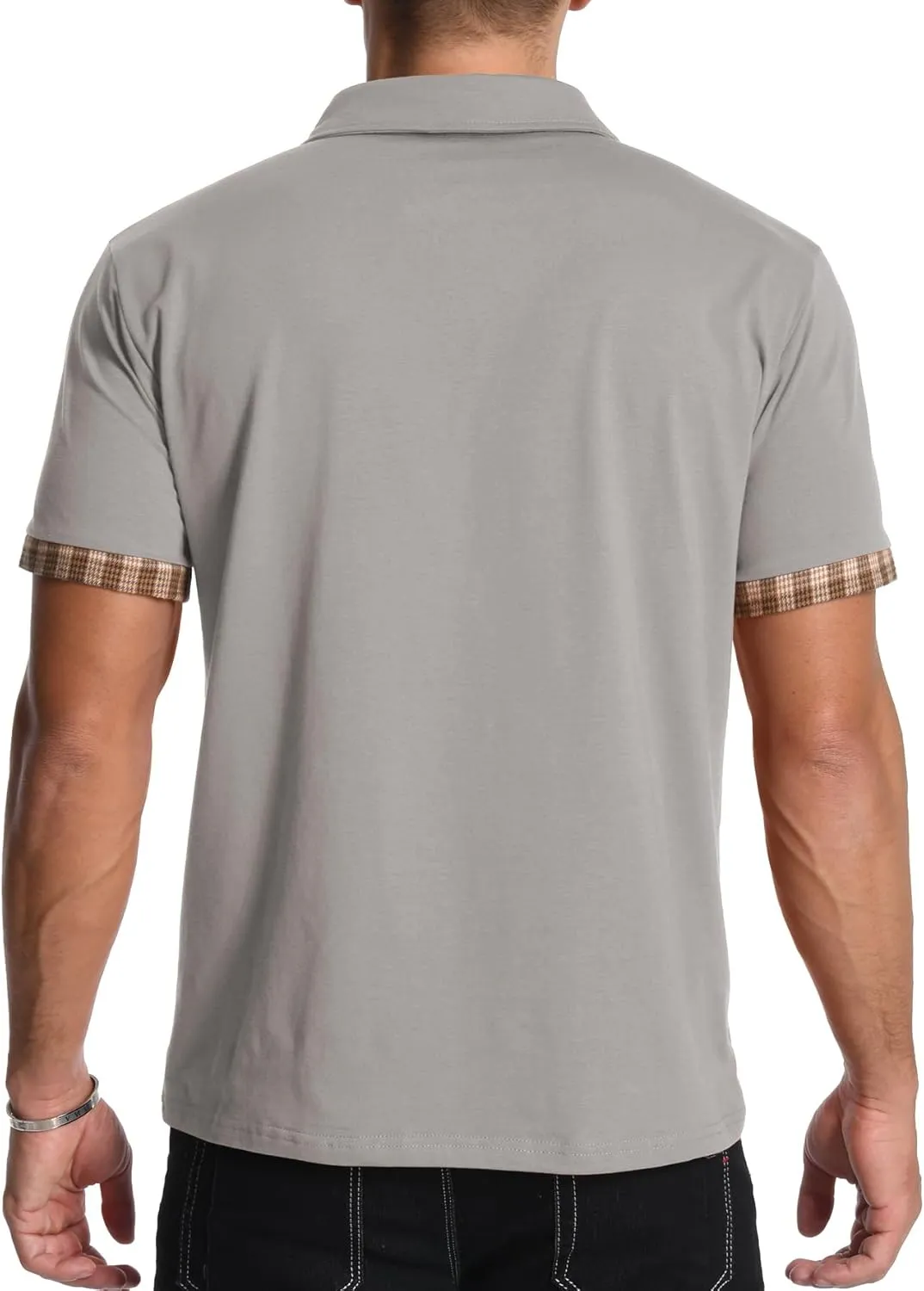 KUYIGO Men's Short Sleeve Polo Shirts Casual Business Regular Tops Fashion Button Cotton Shirt 2025