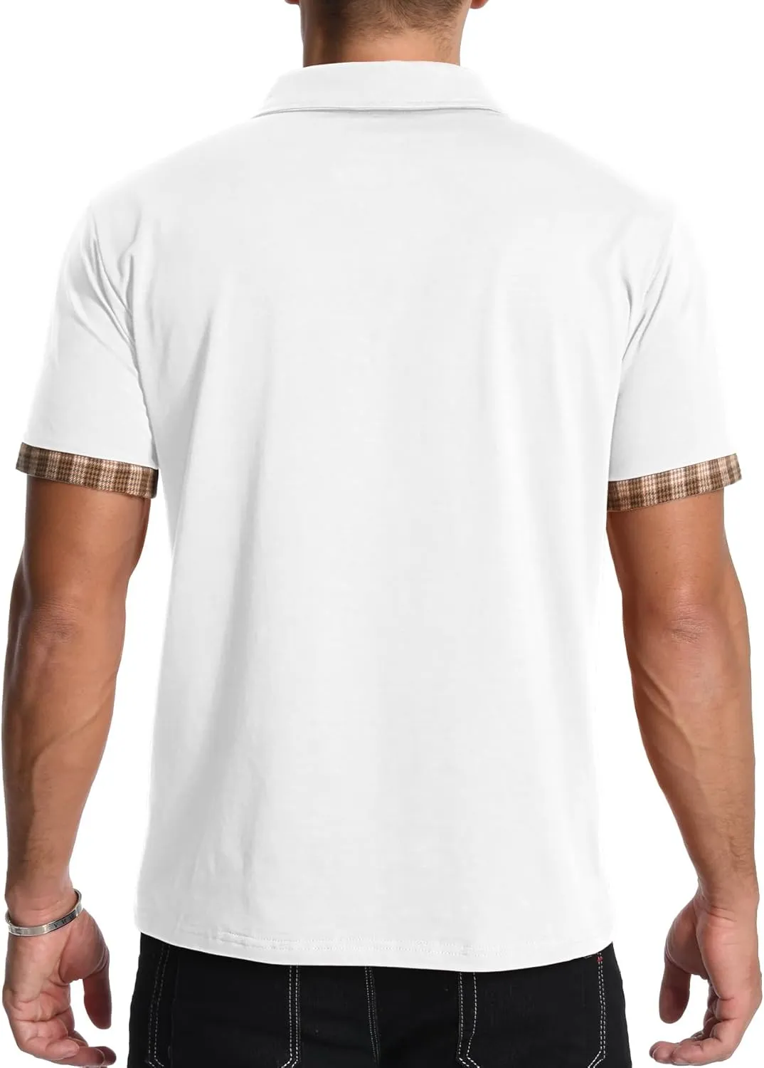 KUYIGO Men's Short Sleeve Polo Shirts Casual Business Regular Tops Fashion Button Cotton Shirt 2025