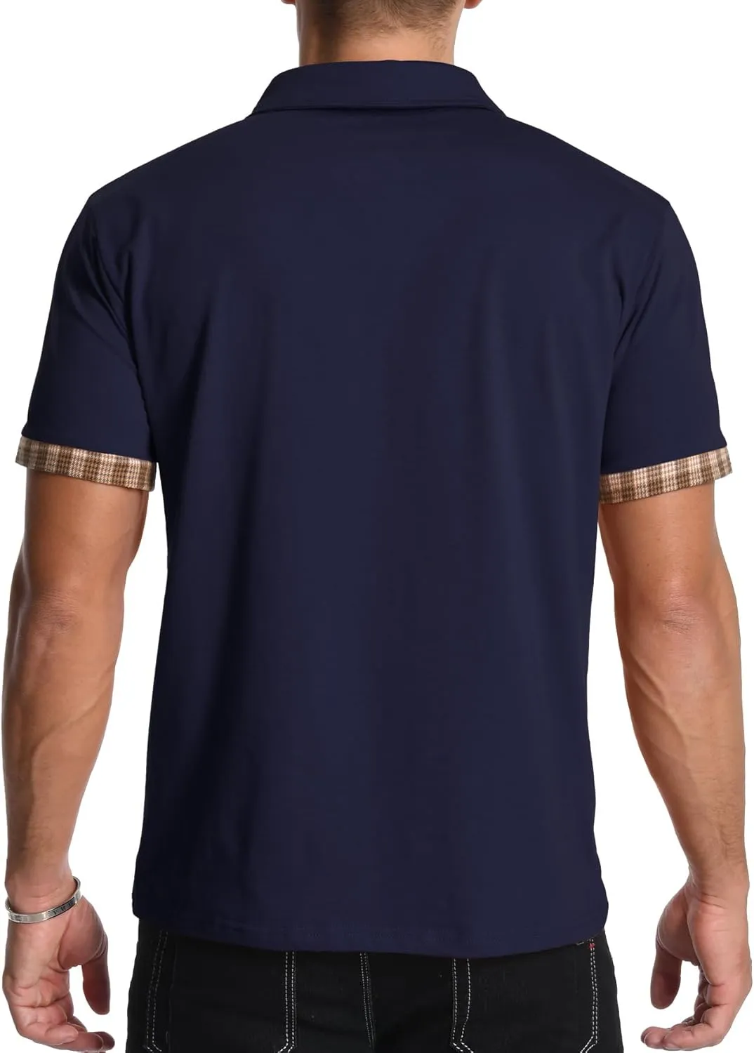 KUYIGO Men's Short Sleeve Polo Shirts Casual Business Regular Tops Fashion Button Cotton Shirt 2025