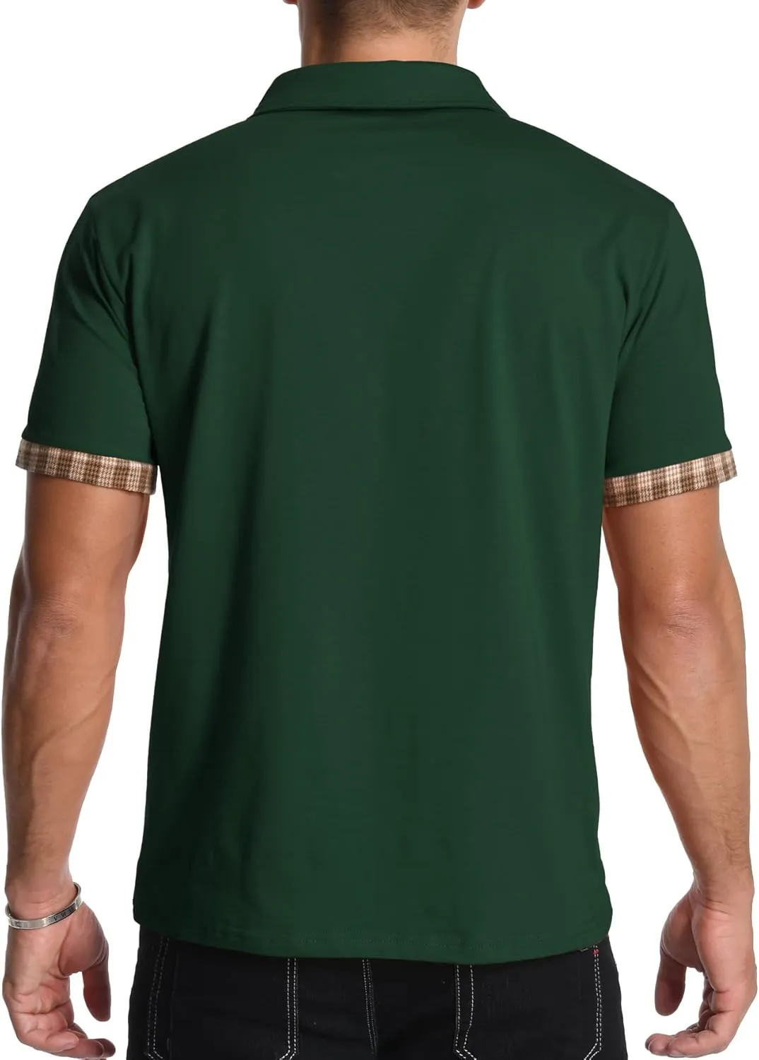 KUYIGO Men's Short Sleeve Polo Shirts Casual Business Regular Tops Fashion Button Cotton Shirt 2025