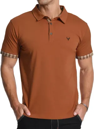 KUYIGO Men's Short Sleeve Polo Shirts Casual Business Regular Tops Fashion Button Cotton Shirt 2025