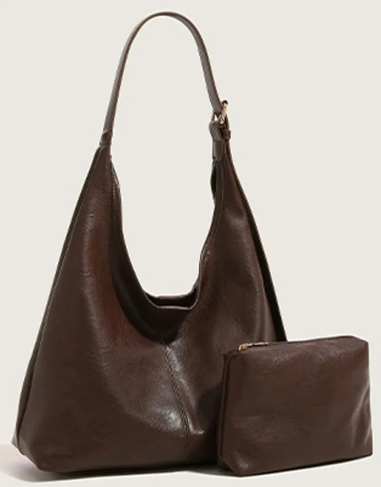 Large Tote Bag for Women Slouchy Shoulder Bag Versatile Commuter Tote with Small Purse Vintage Bags Casual Hobo Bag