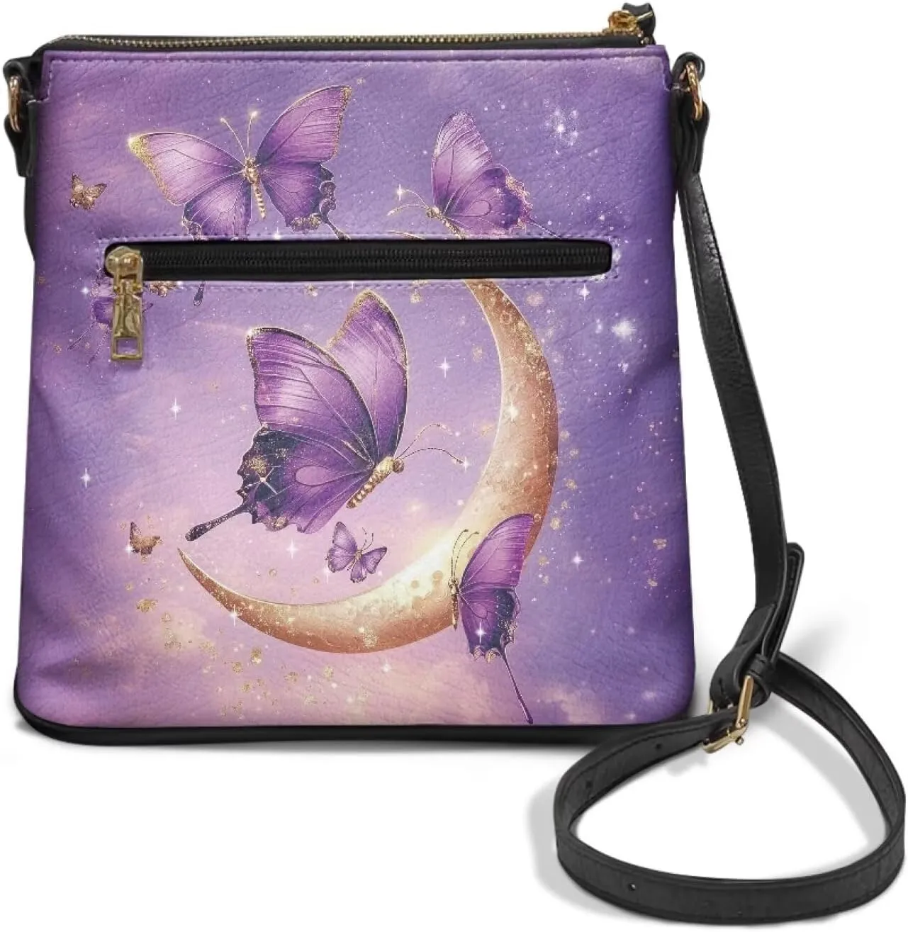 Leather Purses for Women, Leather Hobo Bags for Women Travel Sling Purse Triple Zippered Pockets Shoulder Bag