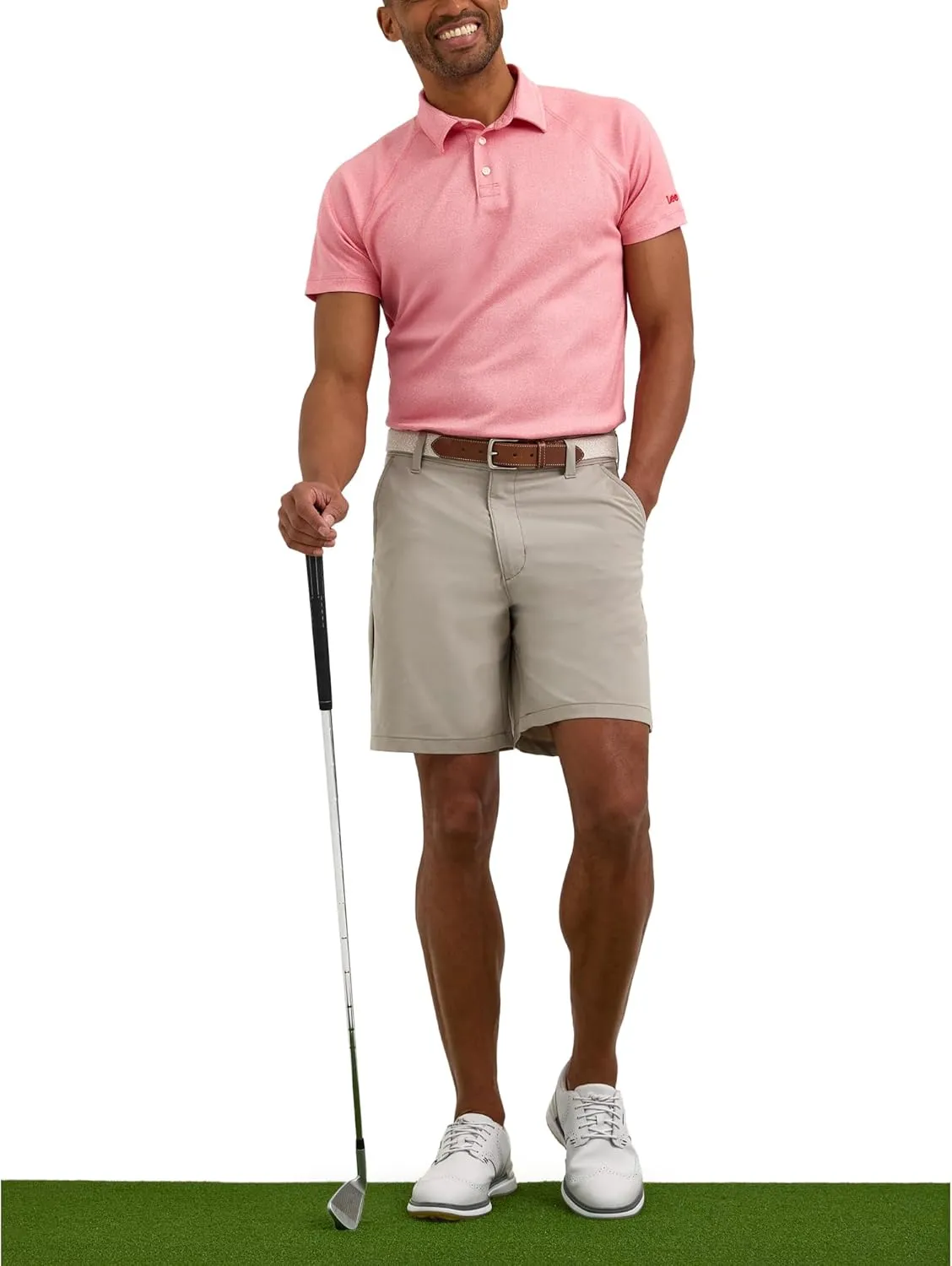 Lee Men's Golf Series Synthetic Flat Front Chino Short