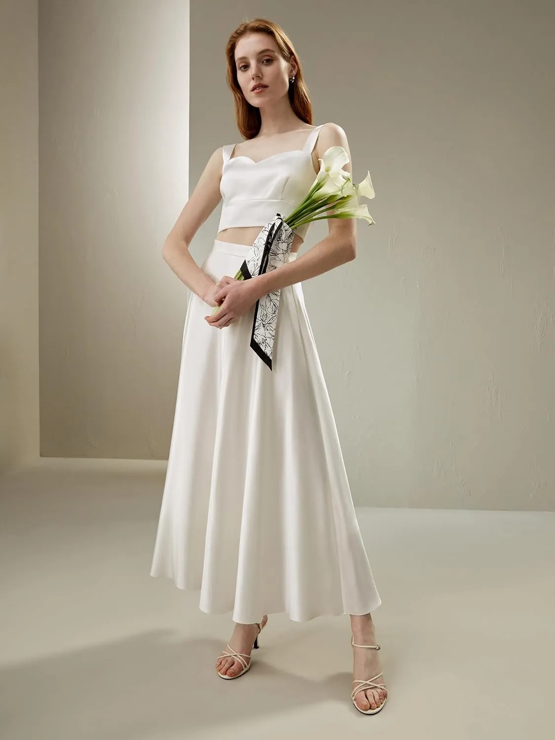 LilySilk 100% Silk Umbrella Skirt Chiffon Lining Flowy Maxi Floor Length Ruffled Long Silk Dress for Women