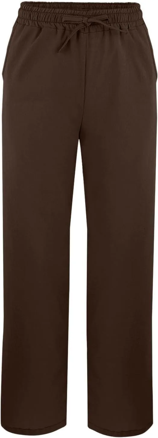 Linen Pants Women with Pockets Loose Elastic High Waisted Comfy Beach Trousers Summer Lightweight Casual Pants