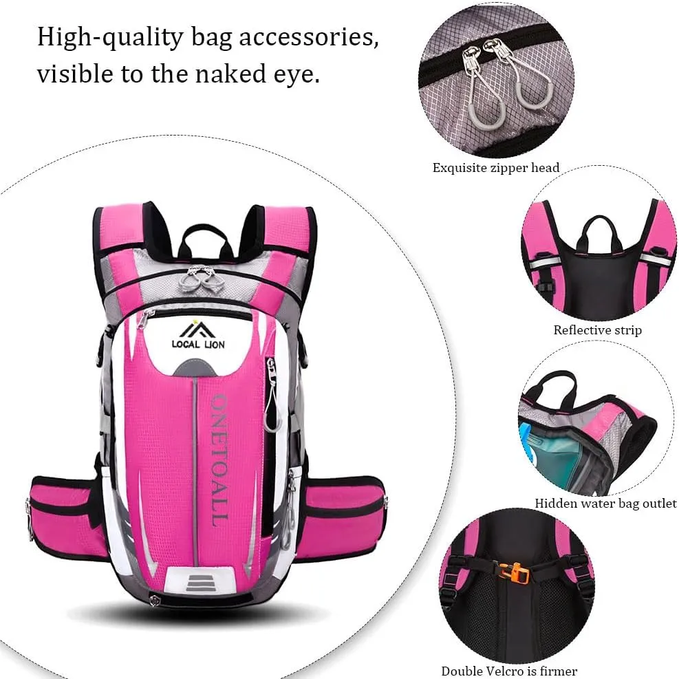 LOCAL LION Cycling Backpack, Small Hiking Backpack, Waterproof Bike Biking Backpacks - Lightweight for Skiing Running 18/25L