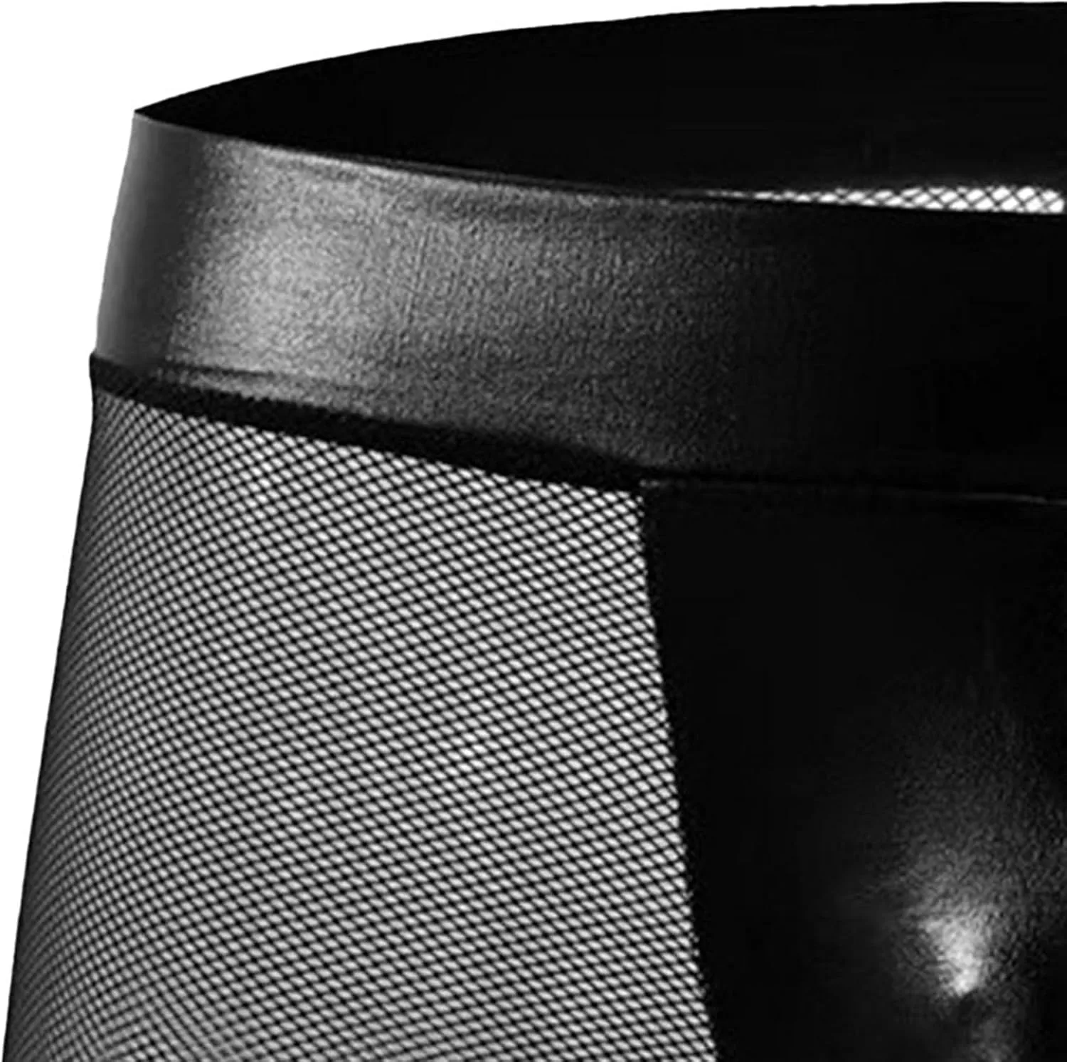 Maiyifu-GJ Men's Sexy Briefs Faux Leather Jockstrap Thong See Through Bulge Pouch Sexy Underwear Bikini Panties Underpants