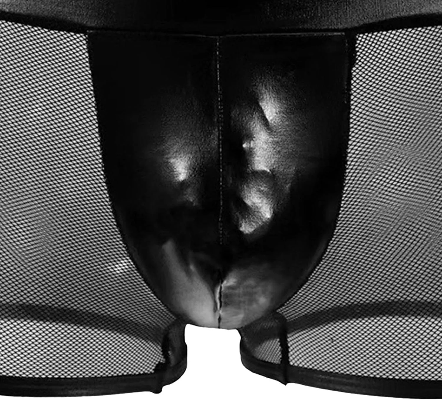 Maiyifu-GJ Men's Sexy Briefs Faux Leather Jockstrap Thong See Through Bulge Pouch Sexy Underwear Bikini Panties Underpants