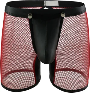 Maiyifu-GJ See Through Underwear for Men Sexy Mesh Breathable Shorts Briefs Faux Leather Short Pants Fishnet Panties