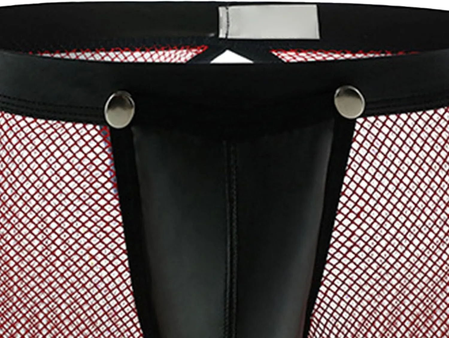 Maiyifu-GJ See Through Underwear for Men Sexy Mesh Breathable Shorts Briefs Faux Leather Short Pants Fishnet Panties