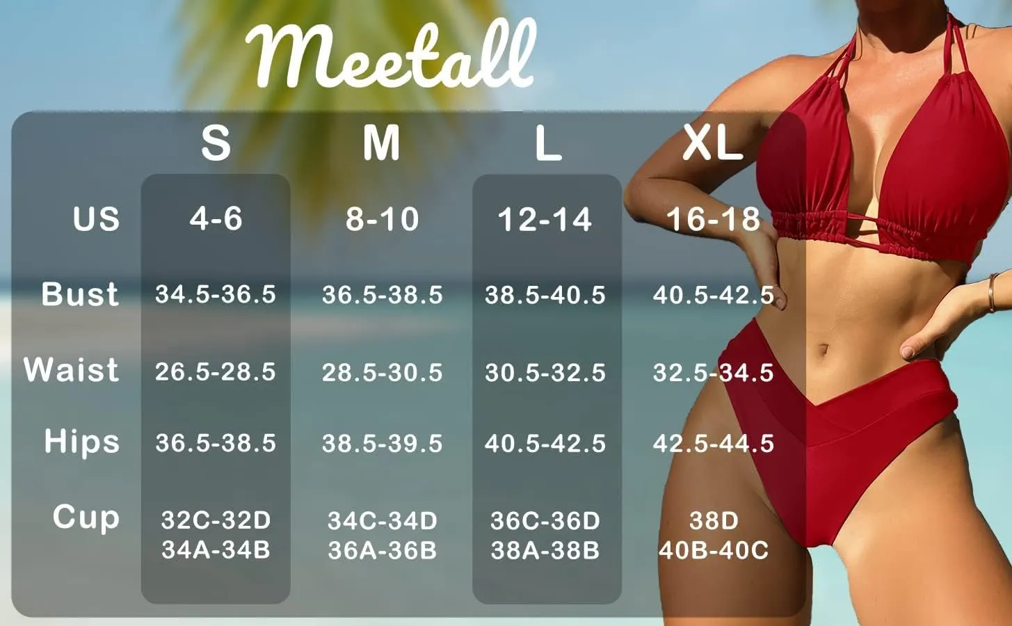 Meetall Cheeky High Cut Triangle Bikini Sets for Women Cute Halter Top Swimsuits 2 Piece