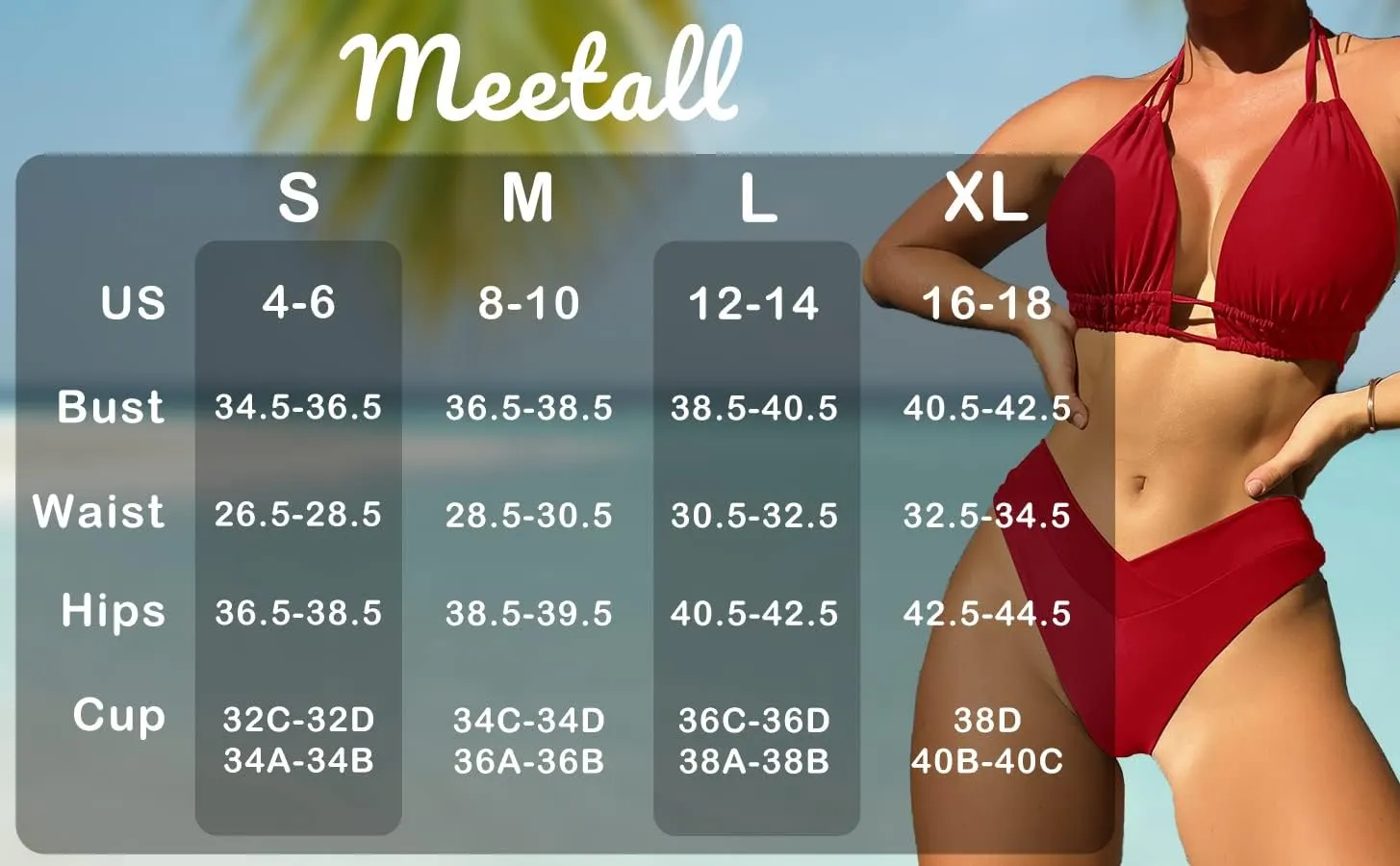 Meetall Cheeky High Cut Triangle Bikini Sets for Women Cute Halter Top Swimsuits 2 Piece