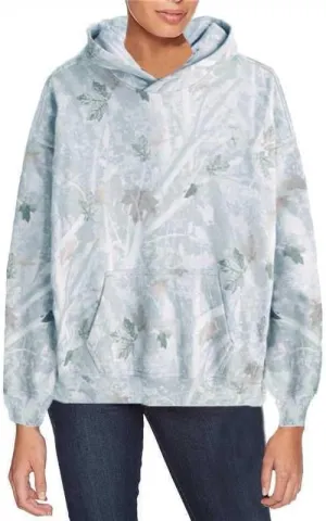 Melliflo Women's Camo Hoodies Maple Leaf Print Oversized Hooded Pullover Sweatshirts with Pocket Fall Fashion Outfits