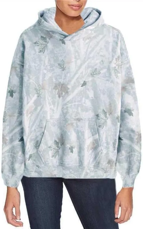 Melliflo Women's Camo Hoodies Maple Leaf Print Oversized Hooded Pullover Sweatshirts with Pocket Fall Fashion Outfits