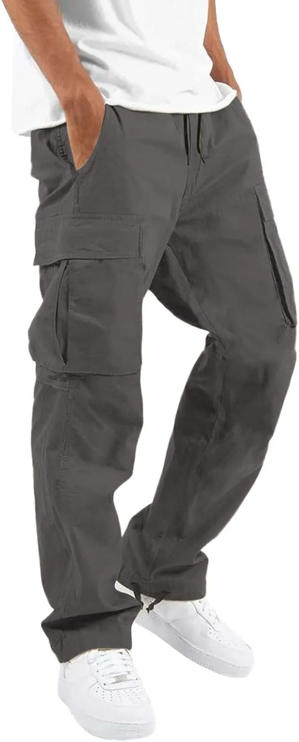 Men' S Linen Pants Casual Twill Chino Lace Up Pants Fashion Lightweight Joggers Baggy Sweatpants Athletic Pants