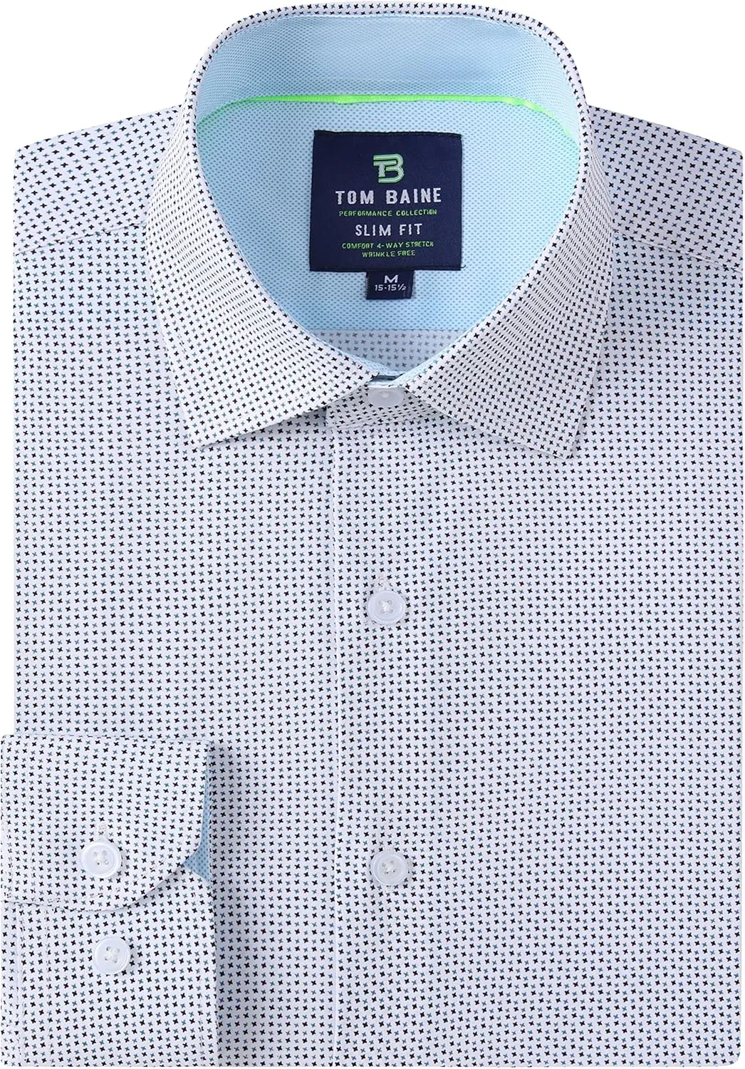Men Slim Fit Performance Long Sleeve Geometric
