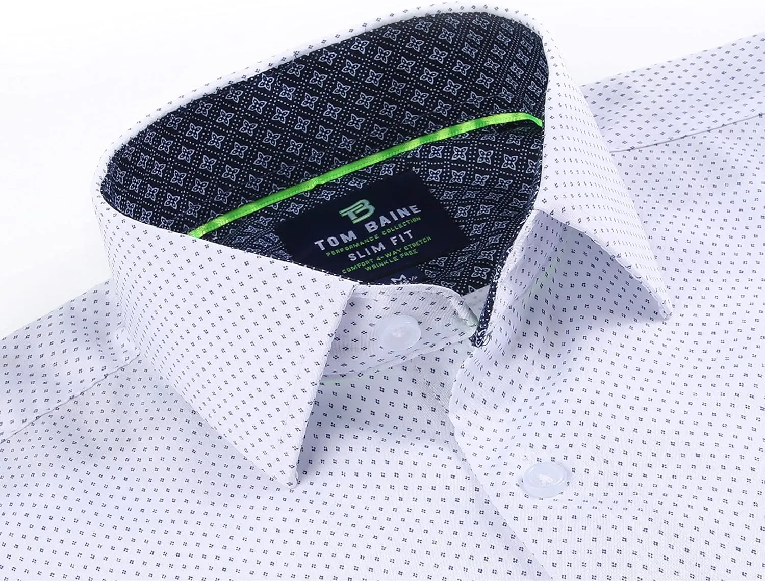 Men Slim Fit Performance Long Sleeve Geometric