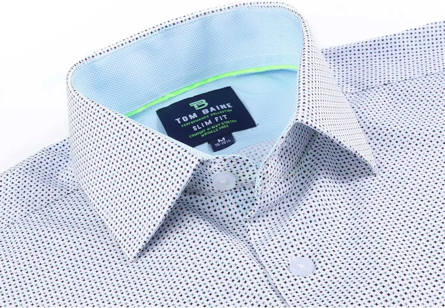 Men Slim Fit Performance Long Sleeve Geometric