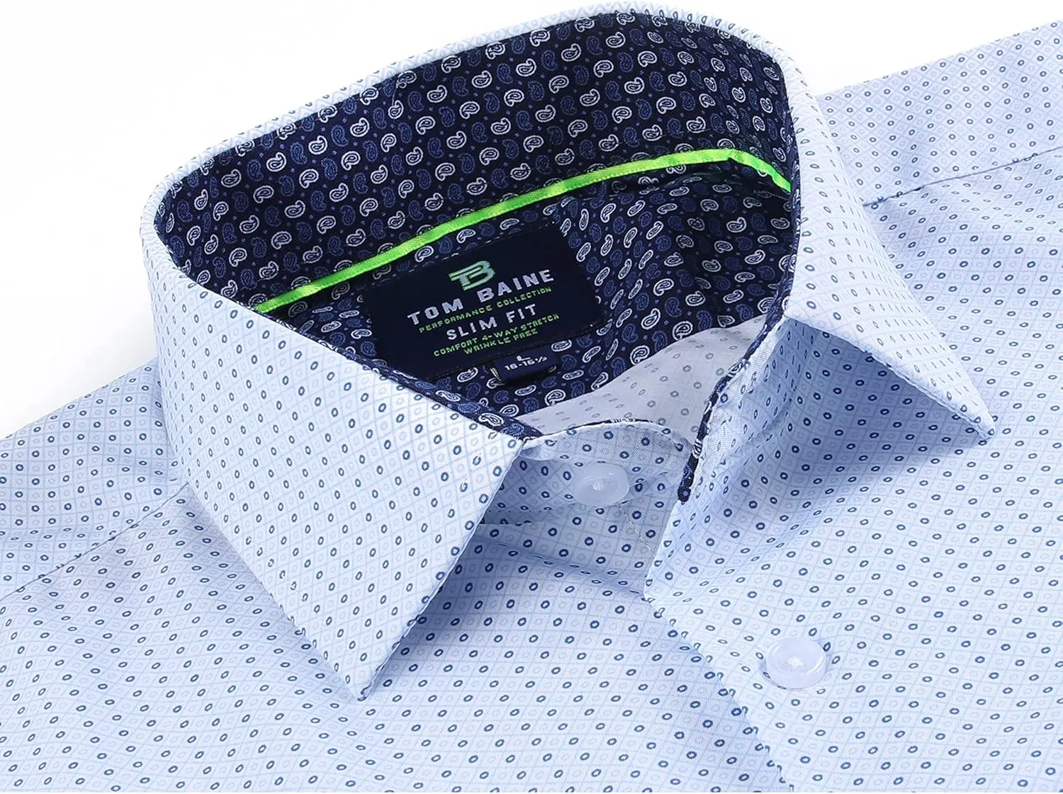 Men Slim Fit Performance Long Sleeve Geometric