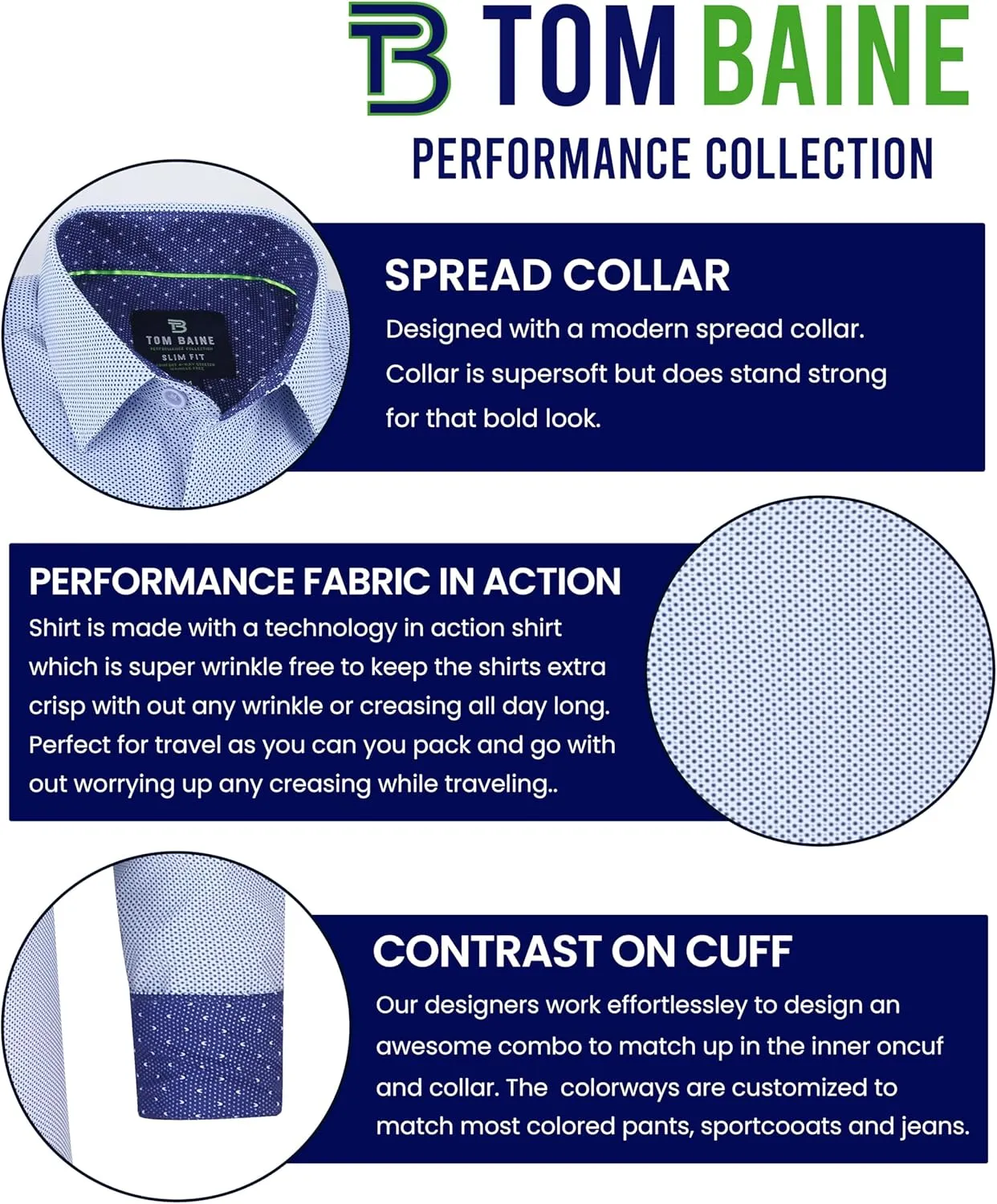Men Slim Fit Performance Long Sleeve Geometric