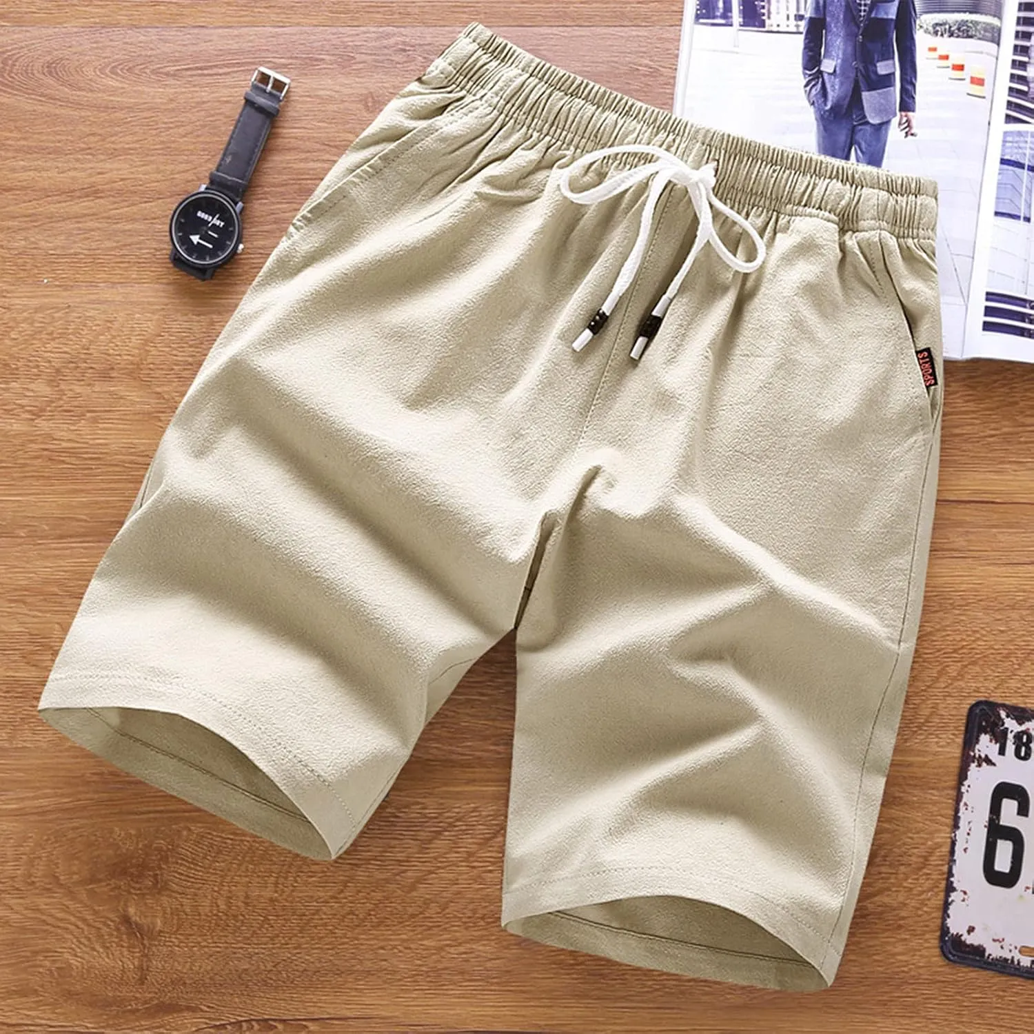 Mens Casual Shorts,Men's Athletic Outdoor Sport Sweatpants Summer Comfy Casual Short Pants with Pockets Men Work Pants