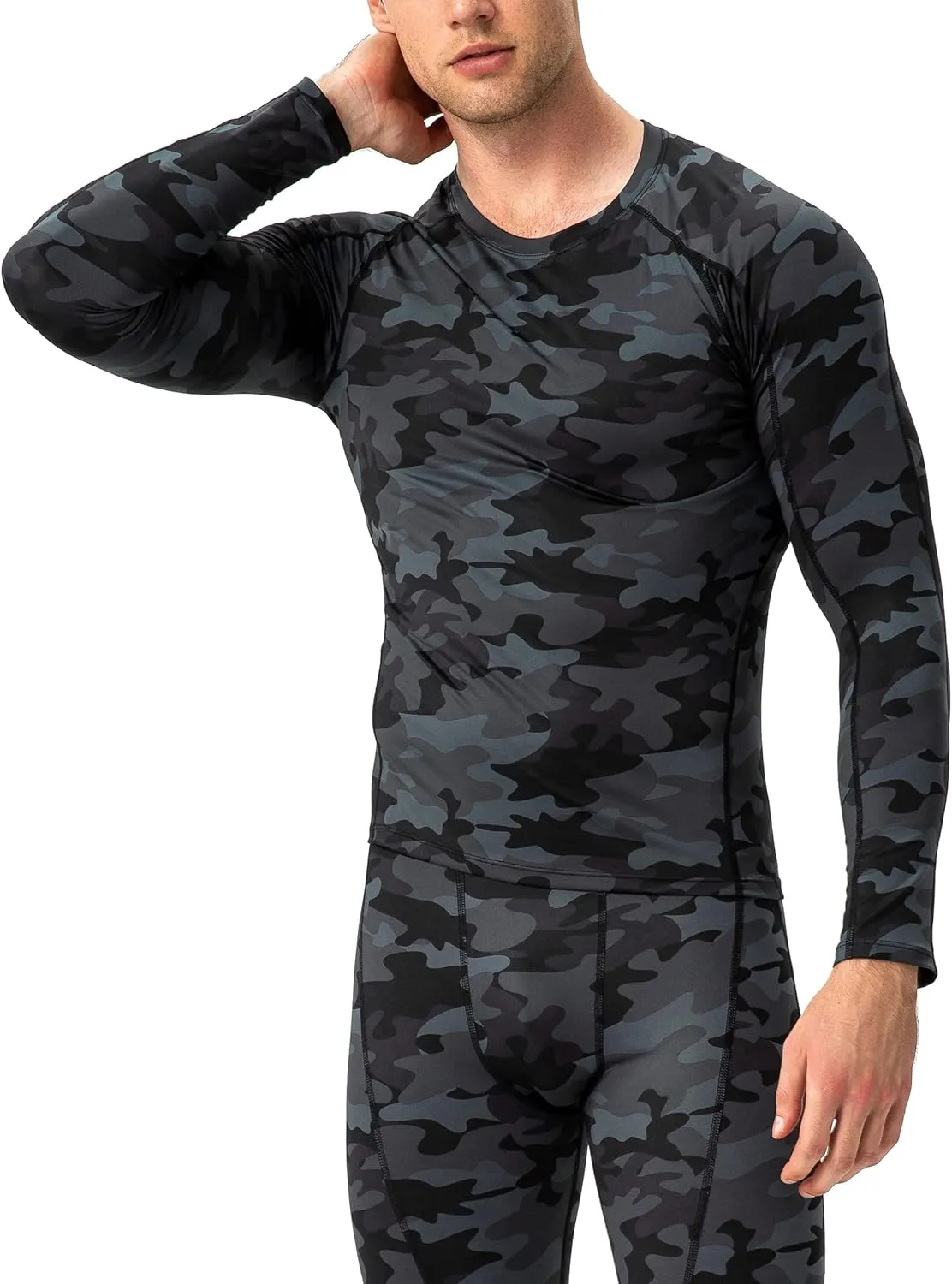 Men's Compression Shirts Long Sleeve Athletic Workout Tops Gym Undershirts Active Sports Baselayers