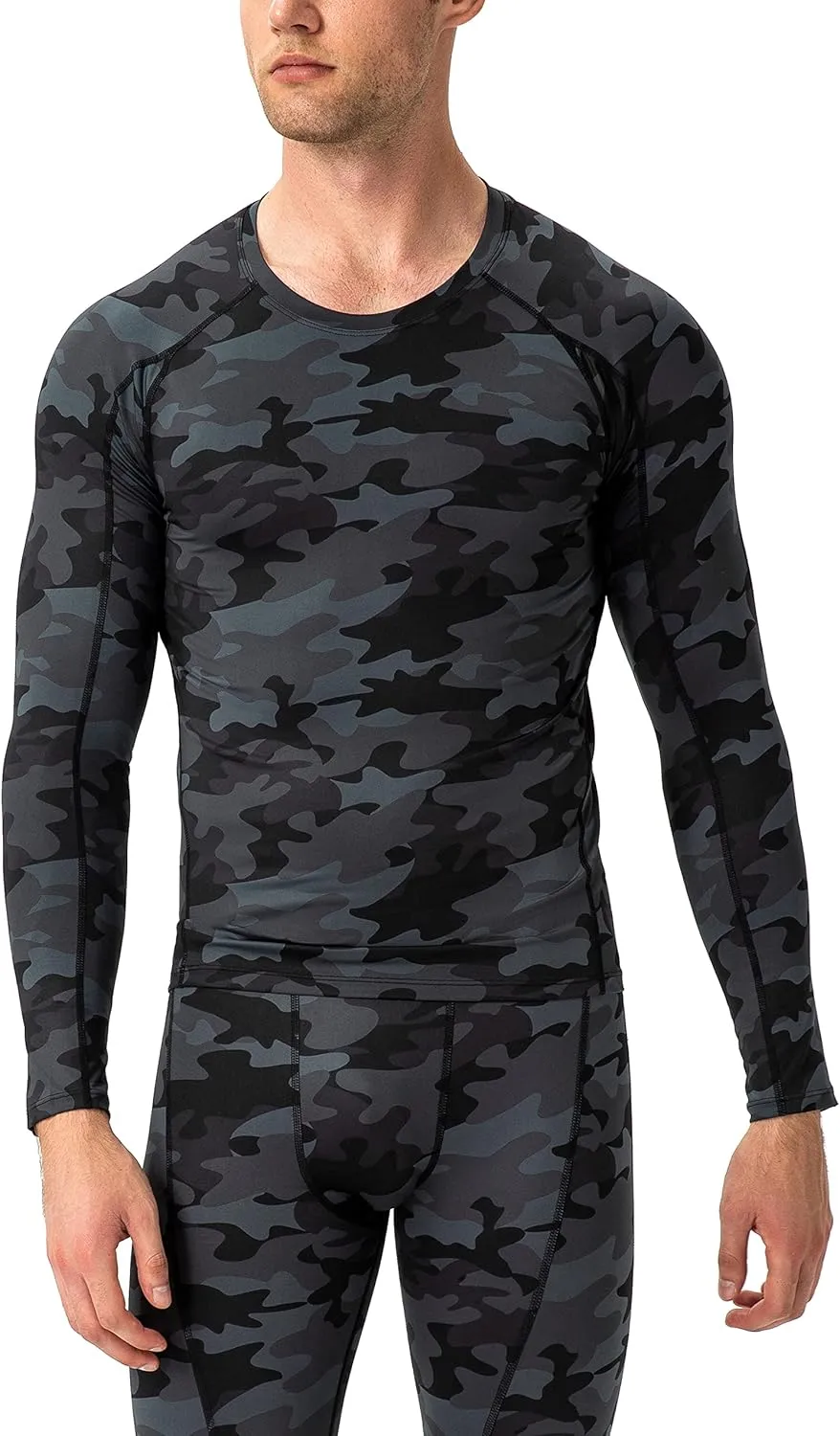 Men's Compression Shirts Long Sleeve Athletic Workout Tops Gym Undershirts Active Sports Baselayers