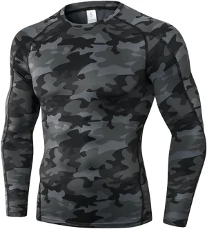 Men's Compression Shirts Long Sleeve Athletic Workout Tops Gym Undershirts Active Sports Baselayers