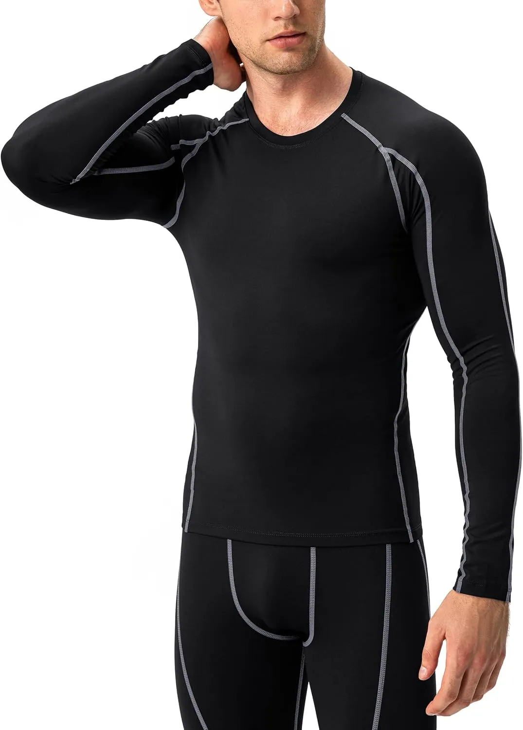 Men's Compression Shirts Long Sleeve Athletic Workout Tops Gym Undershirts Active Sports Baselayers