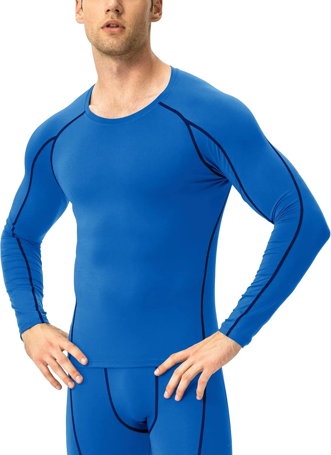 Men's Compression Shirts Long Sleeve Athletic Workout Tops Gym Undershirts Active Sports Baselayers