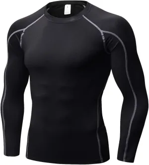 Men's Compression Shirts Long Sleeve Athletic Workout Tops Gym Undershirts Active Sports Baselayers