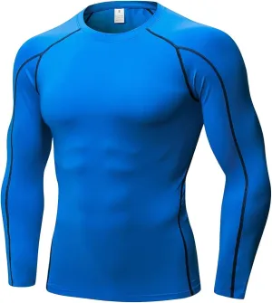 Men's Compression Shirts Long Sleeve Athletic Workout Tops Gym Undershirts Active Sports Baselayers