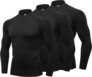 Mens Compression Shirts Long Sleeve Quick Dry for Workout Running Athletic Sport Base Layer Mens Compression Tops