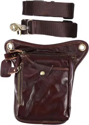 Men's Cycling Phone Bag Vintage Phone Bag Pu Leather Waist Pack for Outdoor Sports Fanny Packs for Men