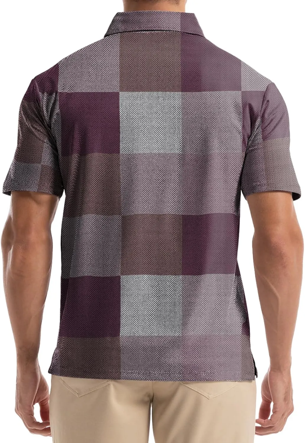Mens Golf Shirt Short Sleeve Dry Fit Print Moisture Wicking Performance Collared Funny Golf Polo Shirts for Men