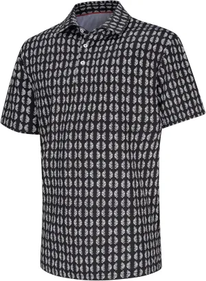 Mens Golf Shirt Short Sleeve Dry Fit Print Moisture Wicking Performance Collared Funny Golf Polo Shirts for Men