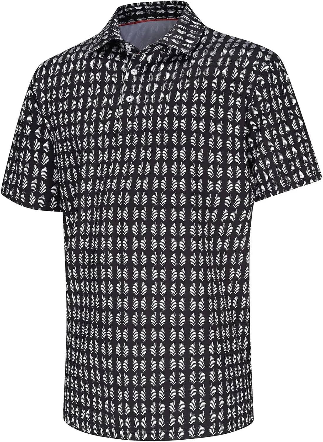 Mens Golf Shirt Short Sleeve Dry Fit Print Moisture Wicking Performance Collared Funny Golf Polo Shirts for Men