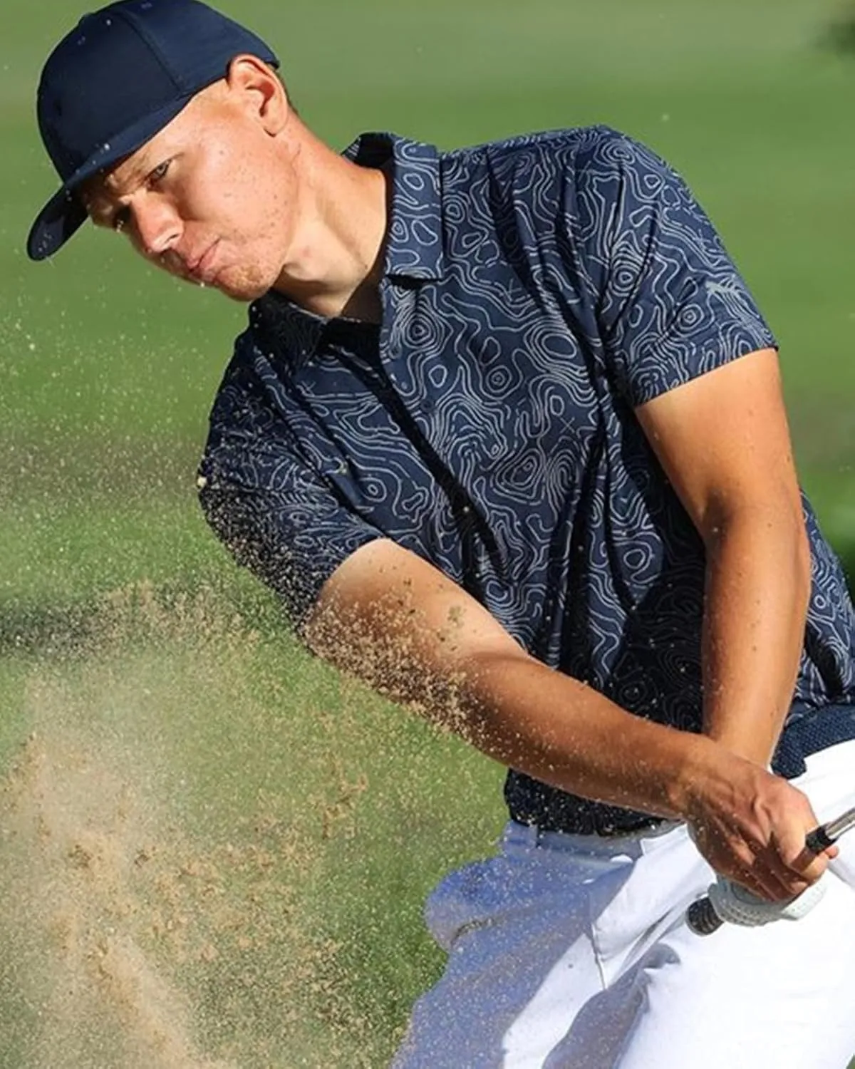 Mens Golf Shirt Short Sleeve Dry Fit Print Moisture Wicking Performance Collared Funny Golf Polo Shirts for Men