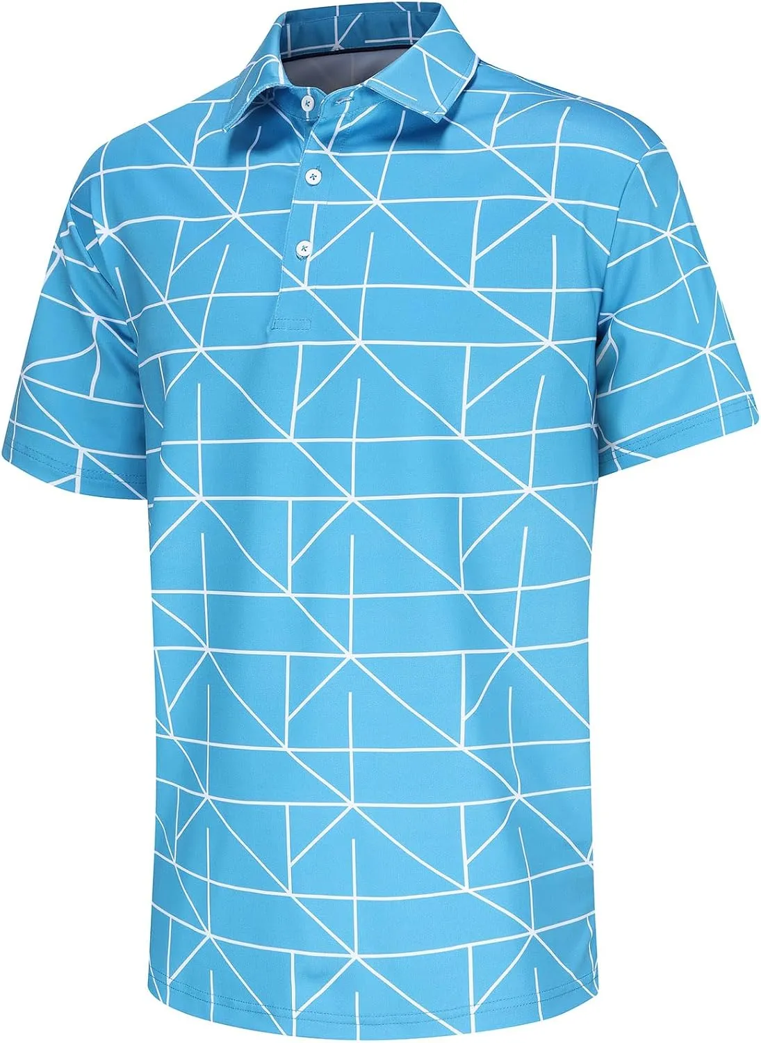 Mens Golf Shirt Short Sleeve Dry Fit Print Moisture Wicking Performance Collared Funny Golf Polo Shirts for Men