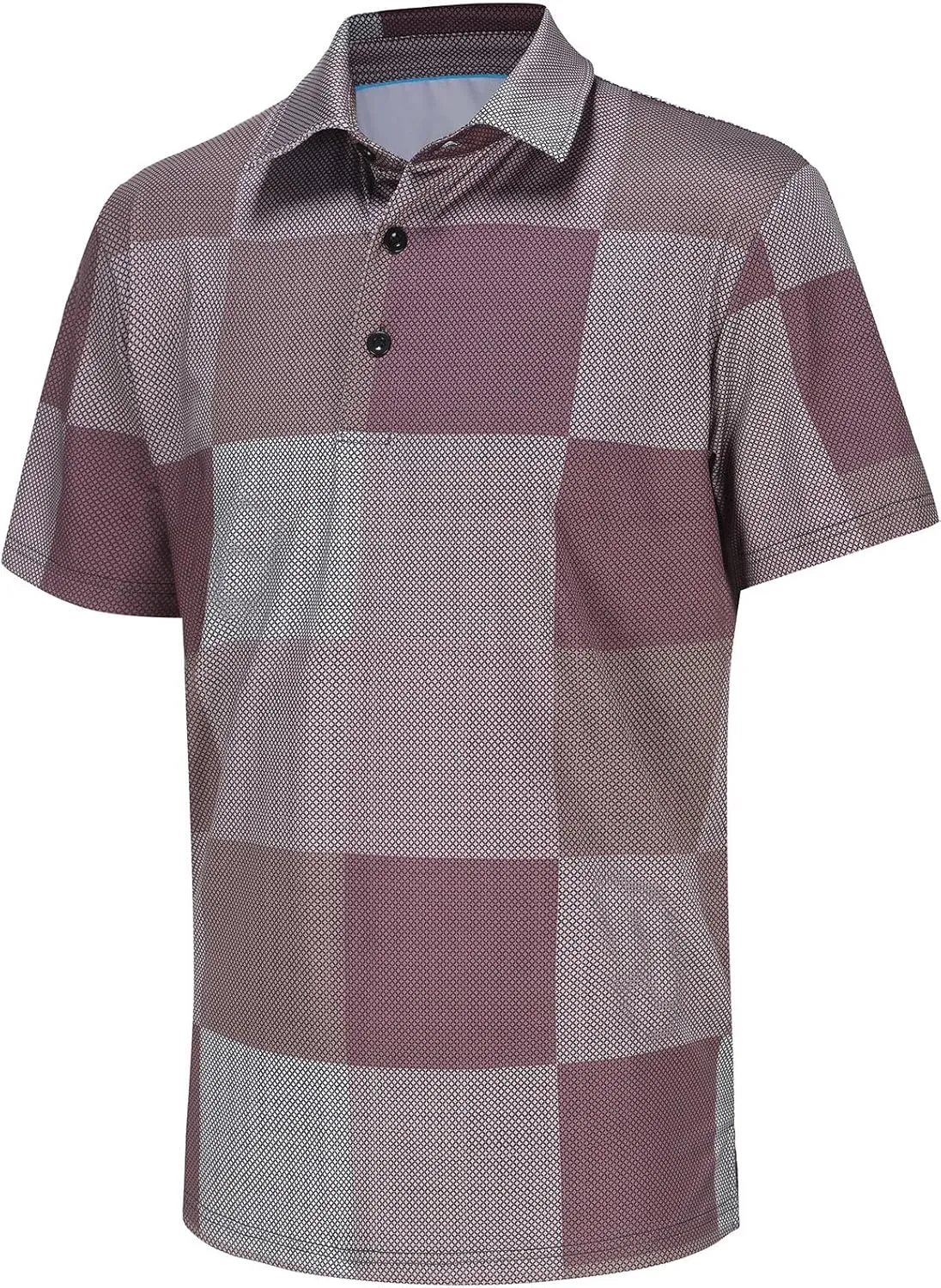 Mens Golf Shirt Short Sleeve Dry Fit Print Moisture Wicking Performance Collared Funny Golf Polo Shirts for Men